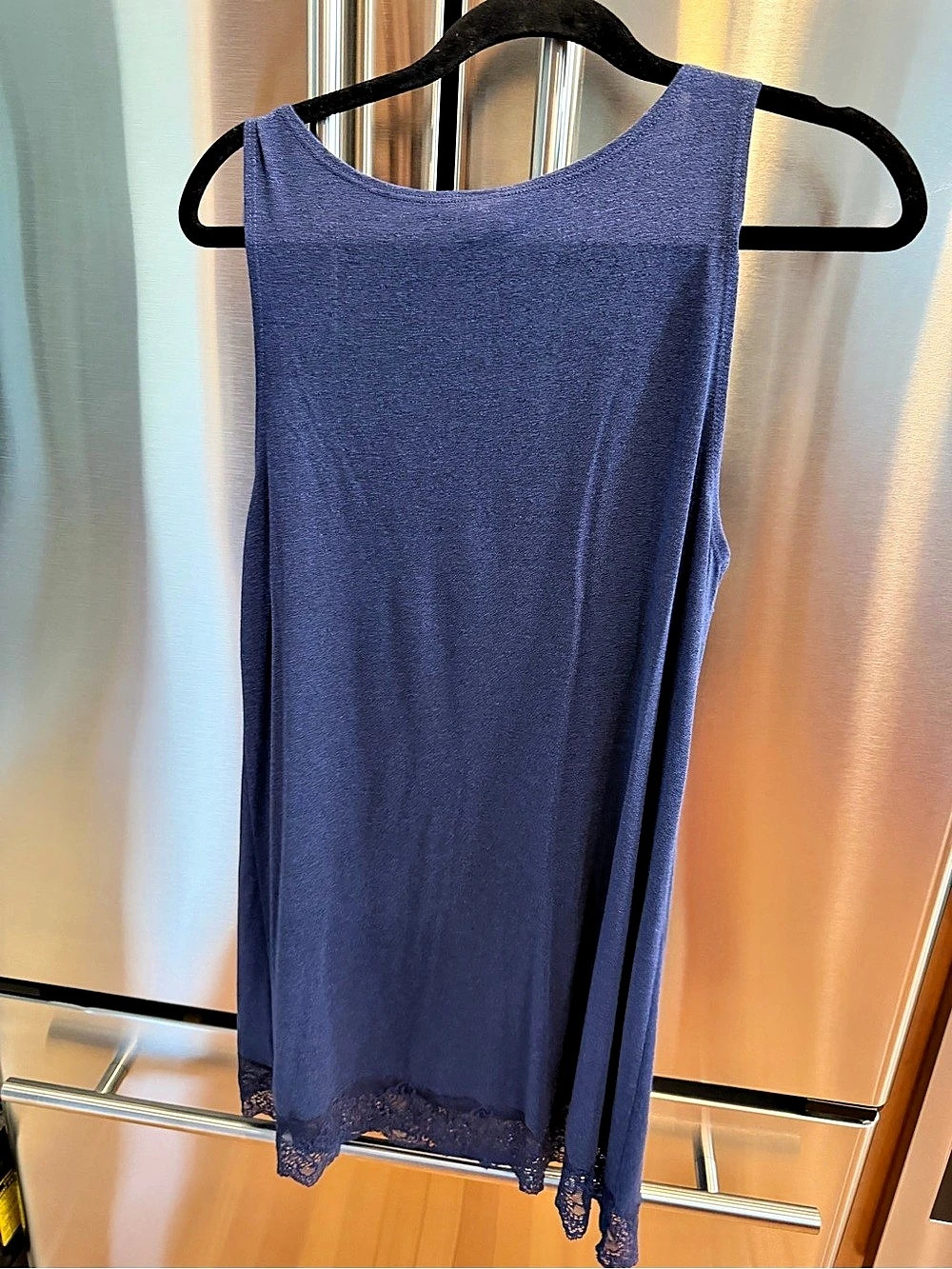 Only hearts Blue Lace-Hem Tank Top Size XL Like New - Picture 2 of 7